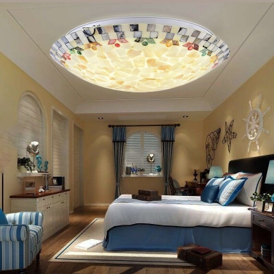 Tiffany Vintage Stained Glass Flushmount Ceiling Light for Dining Room and Bedroom