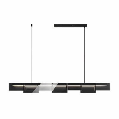 Contemporary Island Lighting Fixtures Creative Glass LED Linear for Living Room