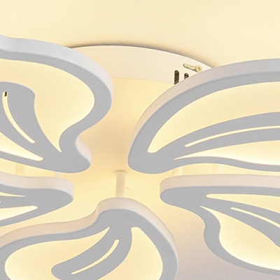 5 Lights Minimalistic Style Flower Shape Metal Flush Mount Light Fixture