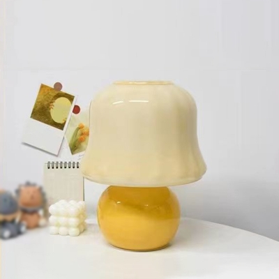 French Creative Glass Mushroom Table Lamp for Bedroom Decoration