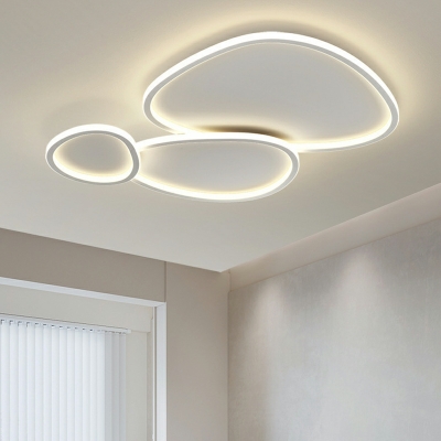 Modern Simple Steel Ceiling Light Fixture LED Flushmount Light for Living Room