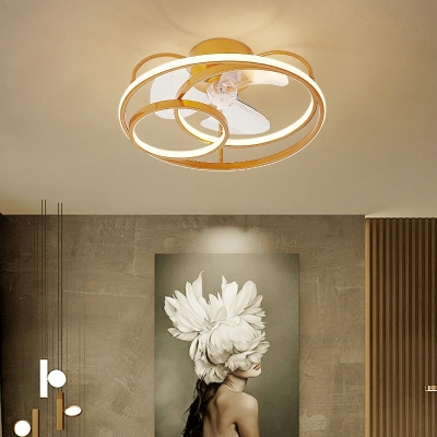 Modren Style Creative Round Ceiling Fan Lighting for Children's Room