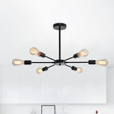 Unique Shape Industrial Style Metal Chandelier Light for Living Room