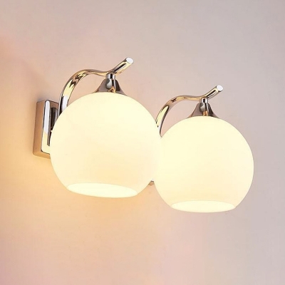 Modern Minimalist Glass Vanity Light with Chrome Finish for Bathroom and Hallway