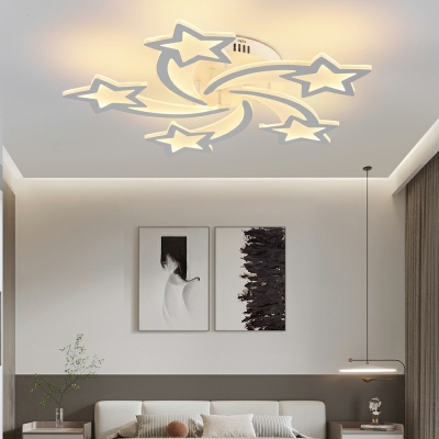 5 Lights Minimalistic Style Star Shape Metal Flush Mount Light Fixture