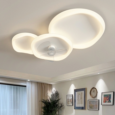 Modern Style Simple Shape LED Ceiling Fan Light for Living Room