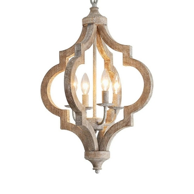 Traditional Vintage Chandelier Lighting Fixtures Wood for Lving Room