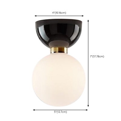1 Light Nordic Minimalist Glass Ceiling Lamp for Corridors and Aisles