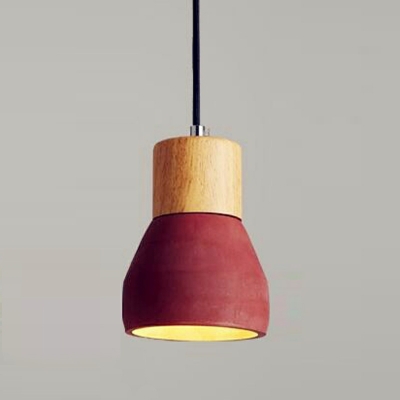 1 Light Simple Shape Wood Modern Style Hanging Light Fixtures for Living Room
