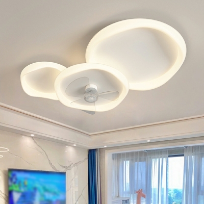 Modern Style Simple Shape LED Ceiling Fan Light for Living Room