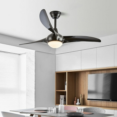 Modern Style Simple White Glass Ceiling Fans Light for Bedroom and Living Room