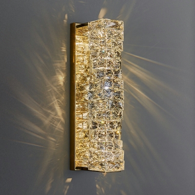 Post Modern Light Luxury Crystal Wall Mount Fixture with Neutral Light for Hallway and Bedroom