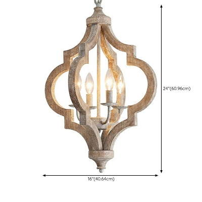 Traditional Vintage Chandelier Lighting Fixtures Wood for Lving Room