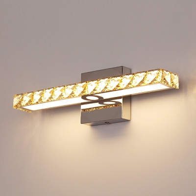 LED Minimalist Crystal Vanity Light for Bathroom and Powder Room