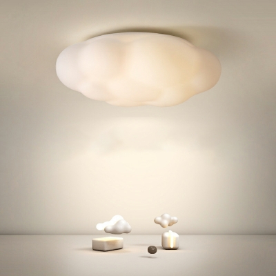 Minimalist White Flush Mount Ceiling Light Fixtures Creative for Kid's Room