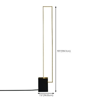 Modern Style Line Shape 1 Light Floor Lamp in Black for Living Room