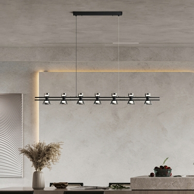 Nordic Minimalist Design Strip Glass Island Light LED for Dining Room