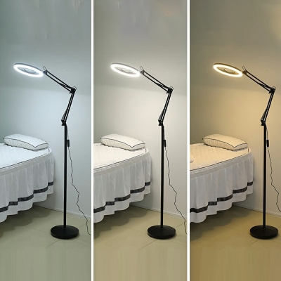 1 Light Nordic Style Ring Shape Metal Standing Floor Light for Living Room