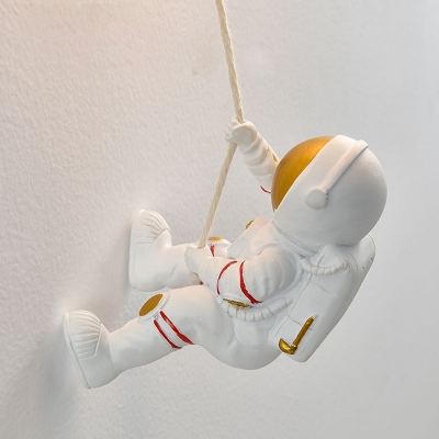 Creative Cartoon Moon Wall Lamp with Astronaut Decoration for Kids Room