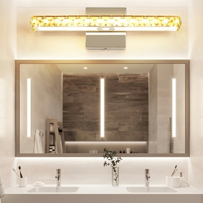 LED Minimalist Crystal Vanity Light for Bathroom and Powder Room