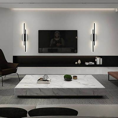 Linear Modern Wall Mount Light Fixture Metal for Living Room