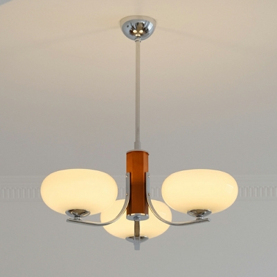Modern Cream Ellipse Glass Chandelier Lighting Fixtures for Living Room