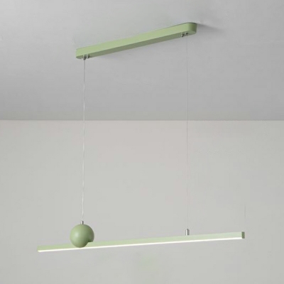 Modern Line Shape 1 Light Metal Island Chandelier Lights for Living Room