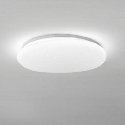 Modern Simple Shape 1 Light Flush Ceiling Light Fixture in White for Living Room