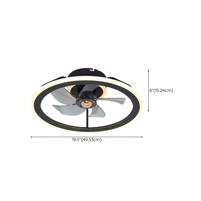 Modern Style Simple LED Ceiling Fans Light with Round Shape for Living Room