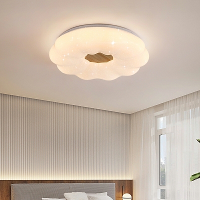 White Flower Shape Modern LED Flush Mount Ceiling Lights for Bedroom