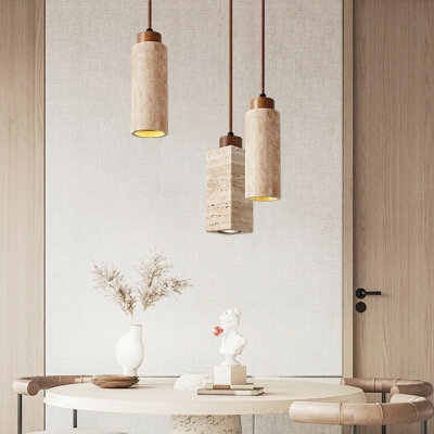 Geometric Modern Pendant Lighting Fixture Stone for Living Room