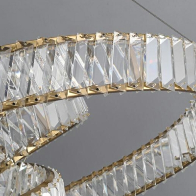 Modern Style Unique Shape 1 Light Crystal Chandelier Pendant Light for Living Room