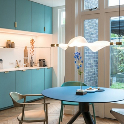 Modern Unique Shape 1 Light Metal Island Chandelier Lights for Living Room