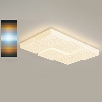 Rectangle Modern Flush Mount Ceiling Light Fixtures Plastic for Living Room