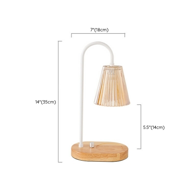 Simple Glass Contemporary Lighting LED Wood Back Plate Desk Lamp for Living Room