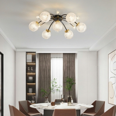 Sputnik Flush Mount Ceiling Light Modern Glass Multi-Lights for Living Room