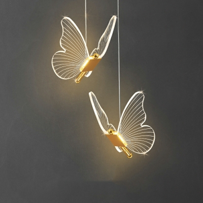 Butterfly Modern Pendant Ceiling Lights Acrylic for Bed Room
