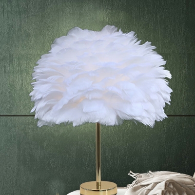 Contemporary Style Simple Shape Feather Table Lamp for Bedroom