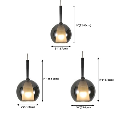 Globe Glass Pendant Lighting Fixtures Modern 1 Light for Business Places