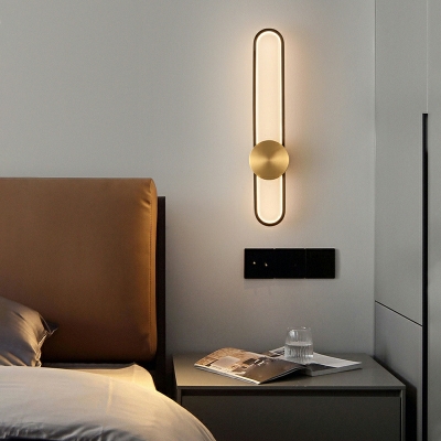 Modern Line Shape 1 Light Metal Flush Mount Wall Sconce for Bed Room