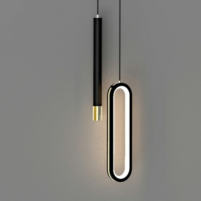 Modern Unique Shape 2 Lights Metal Down Lighting Pendant for Dining Room