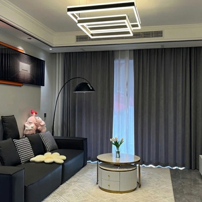 Modren Style Simple LED Square Chandelier Light for Living Room