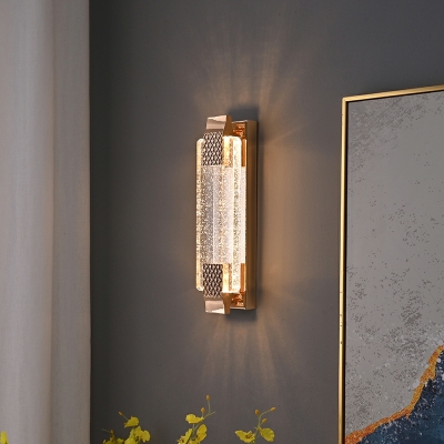 Rectangle Translucent Crystal Wall Mount Light Modern for Living Room