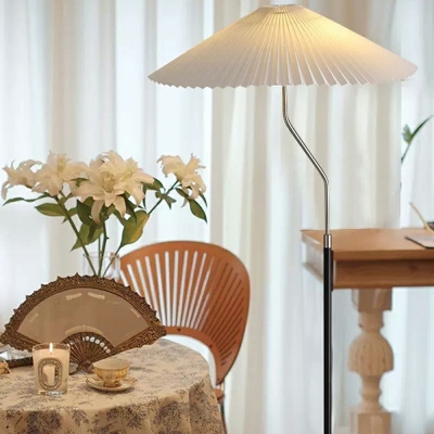 1 Light Modern Pleated Detailed Creative Public Vintage Floor Lamp for Living Room
