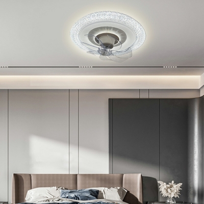 Contemporary Style Circle Shape Ceiling Fan Lighting for Living Room
