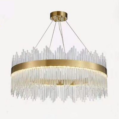 Modern Style Round Shape Crystal Ceiling Pendant Light for Dining Room