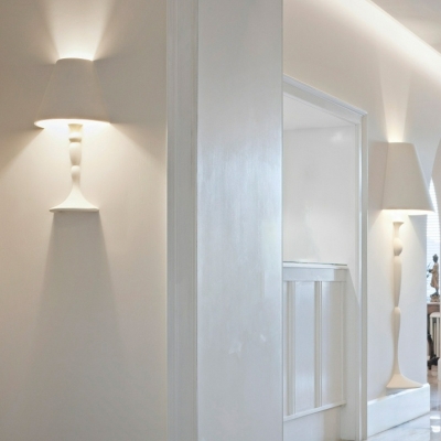 Modern Style Unique Shape Flush Mount Wall Sconce in White for Dining Room