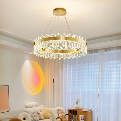 Modern Unique Shape 1 Light Crystal Hanging Lamp Kit for Dining Room
