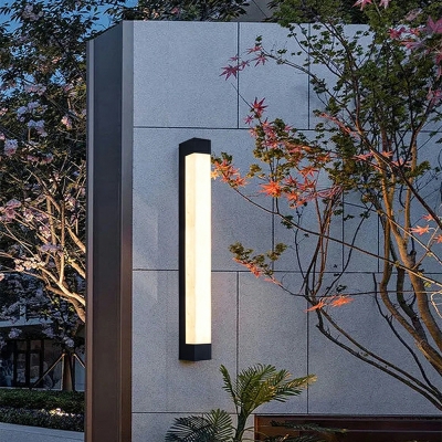 Rectangle Stone Outdoor Wall Sconces Lighting Fixtures Industrial