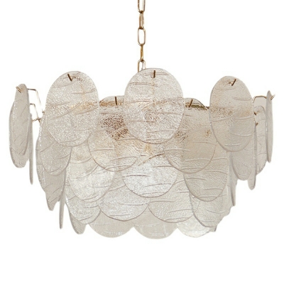 Round Frosted Glass Ultra-Contemporary Chandelier Light Fixtures for Living Room